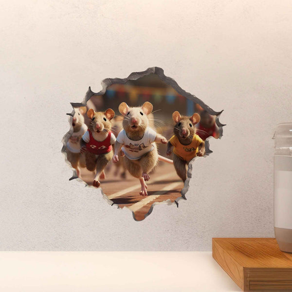 Track Runner Mouse Hole Decal - My Wonderful Walls
