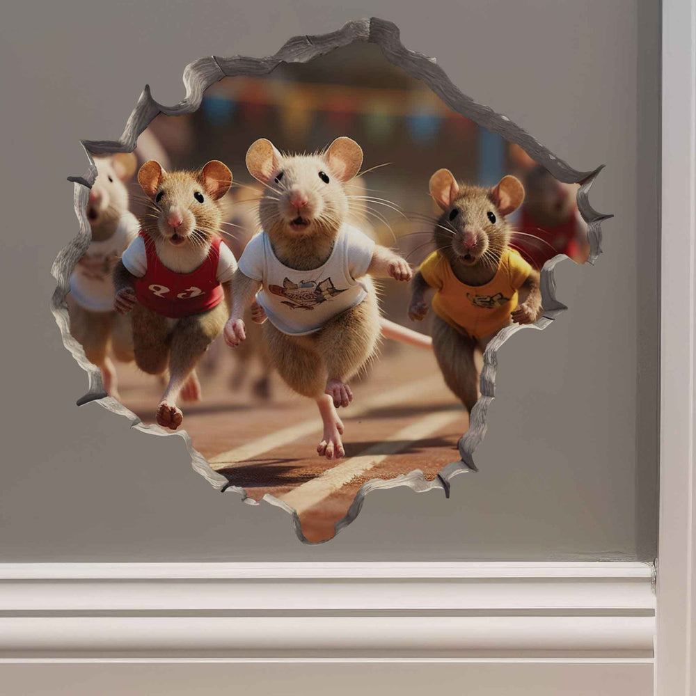 Track Runner Mouse Hole Decal - My Wonderful Walls