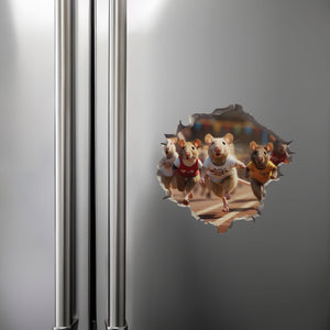 Track Runner Mouse decal on refrigerator