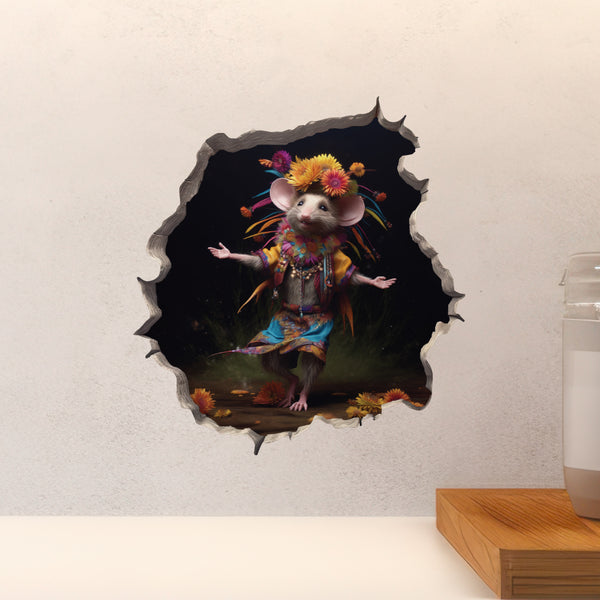 Tribal Dancer Mouse decal above countertop