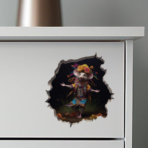 Tribal Dancer Mouse decal on dresser