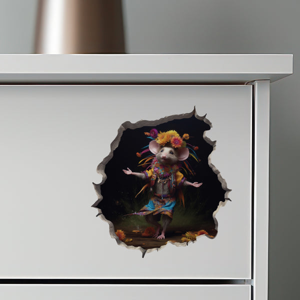 Tribal Dancer Mouse decal on dresser