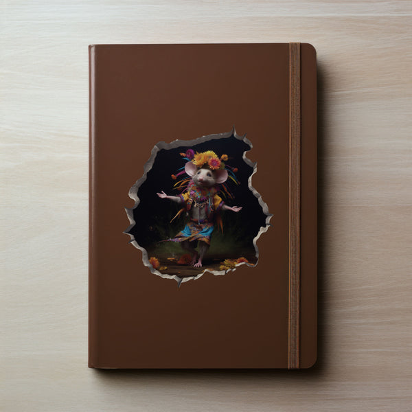 Tribal Dancer Mouse decal on notebook