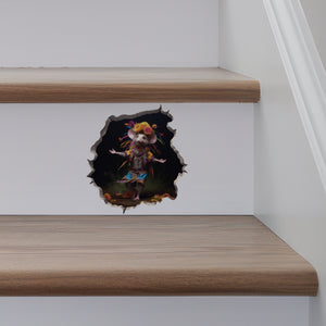 Tribal Dancer Mouse decal on stairs