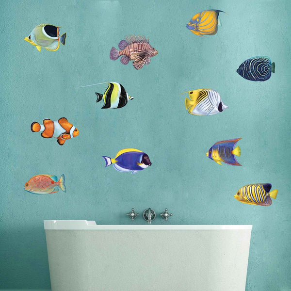 Tropical Fish Decals - Set of 11