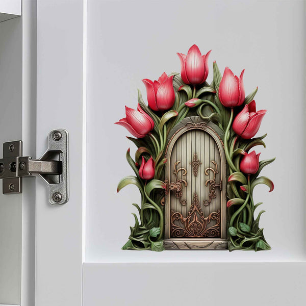 Tulip Bloom Fairy Door Decal - My Wonderful Walls