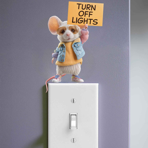 Turn Off Lights Reminder Mouse Decal - My Wonderful Walls