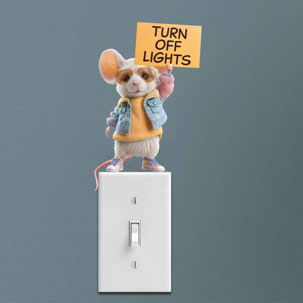 Turn Off Lights Reminder Mouse Decal - My Wonderful Walls