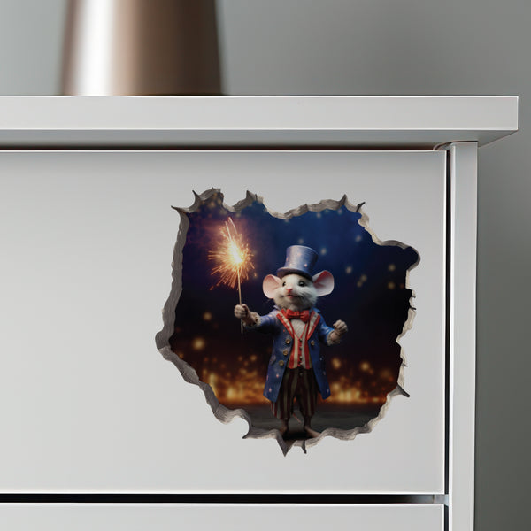 Uncle Sam Mouse decal on dresser