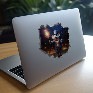 Uncle Sam Mouse decal on laptop