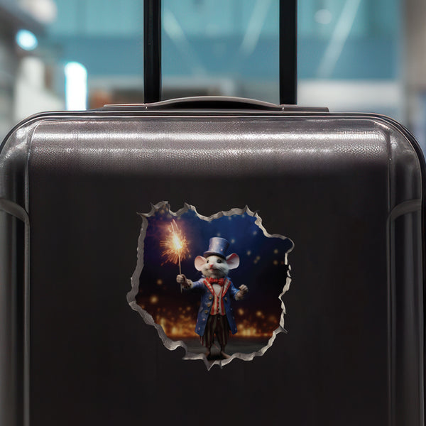 Uncle Sam Mouse decal on luggage