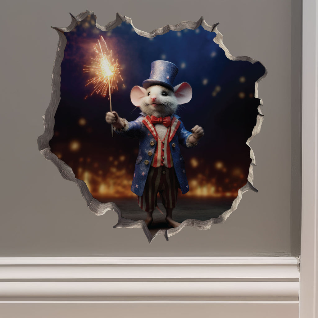 Uncle Sam Mouse decal on wall