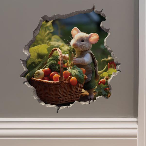 Vegetable Garden Mouse decal on wall