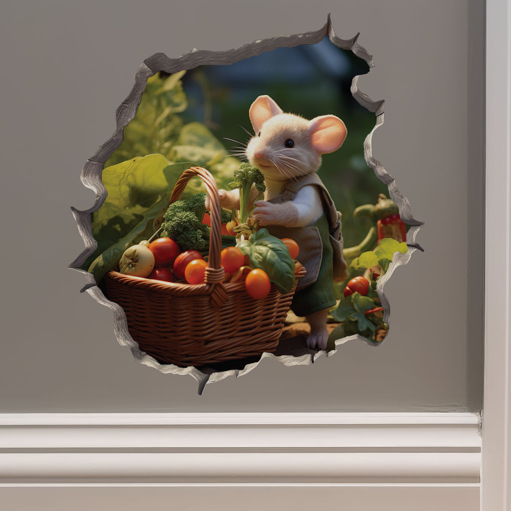 Vegetable Garden Mouse decal on wall