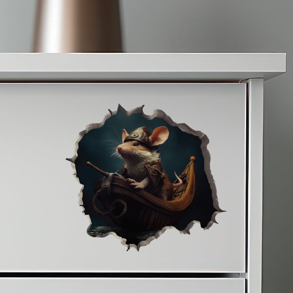 Viking Mouse decal on dresser