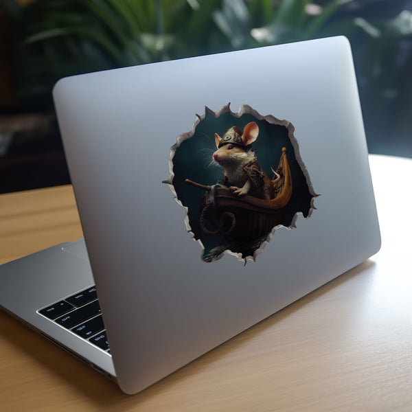 Viking Mouse Decal on laptop