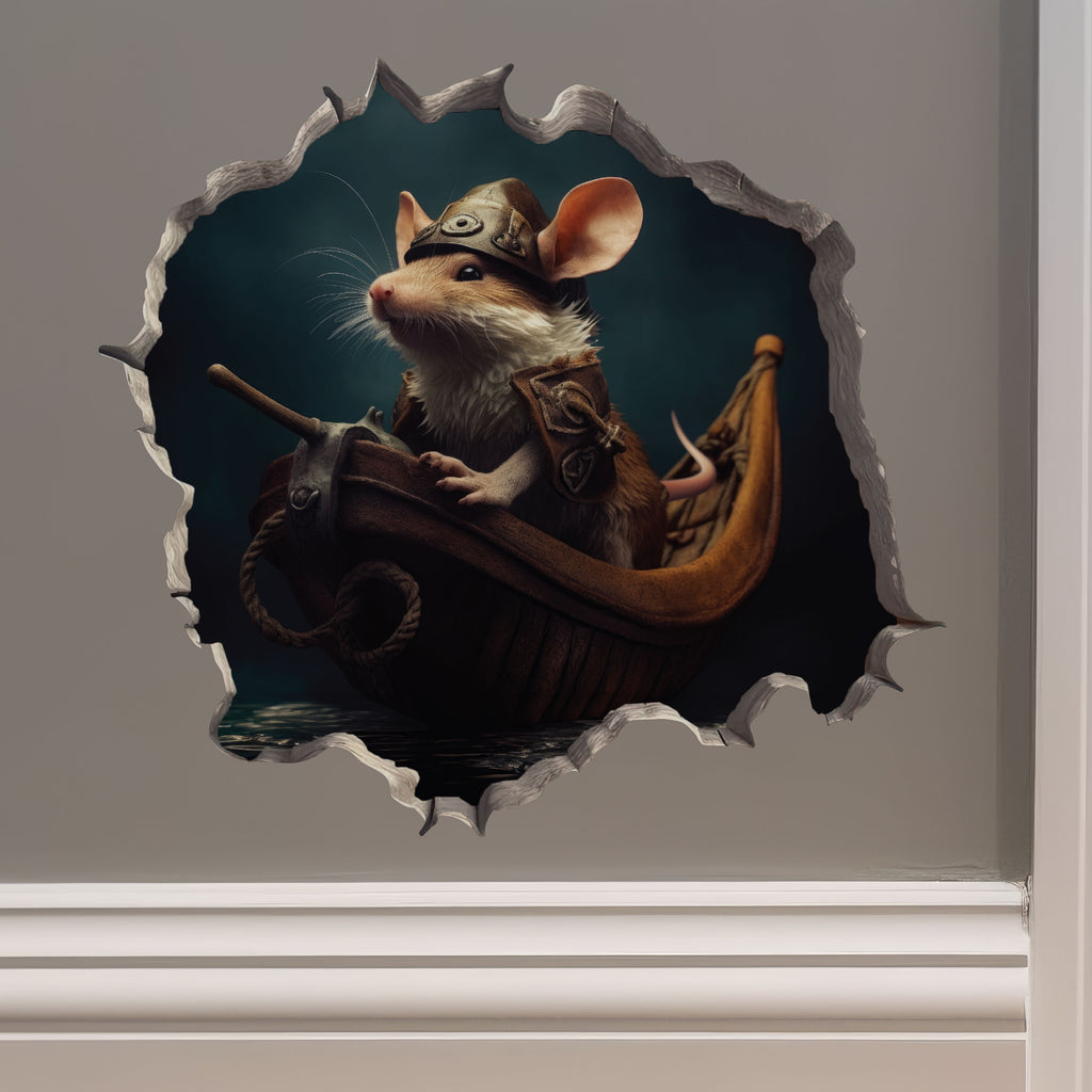 Viking Mouse Decal on wall