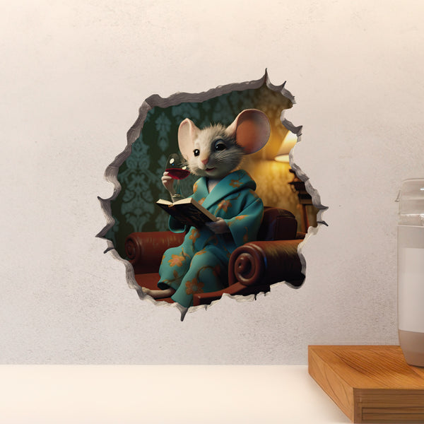 Wine Time Mouse decal on countertop
