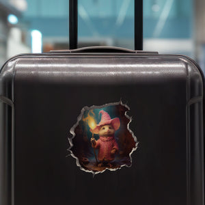 Wizard Mouse decal on luggage
