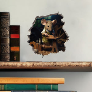 Woodworking Mouse decal with books
