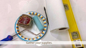 stenciling supplies for painting hearts on the wall