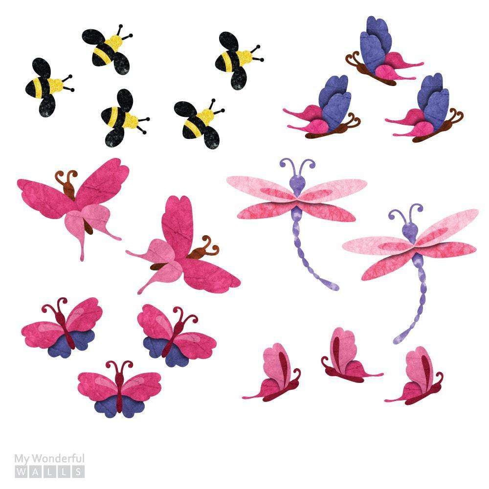 Butterflies, Dragonflies, and Bees Sticker Set