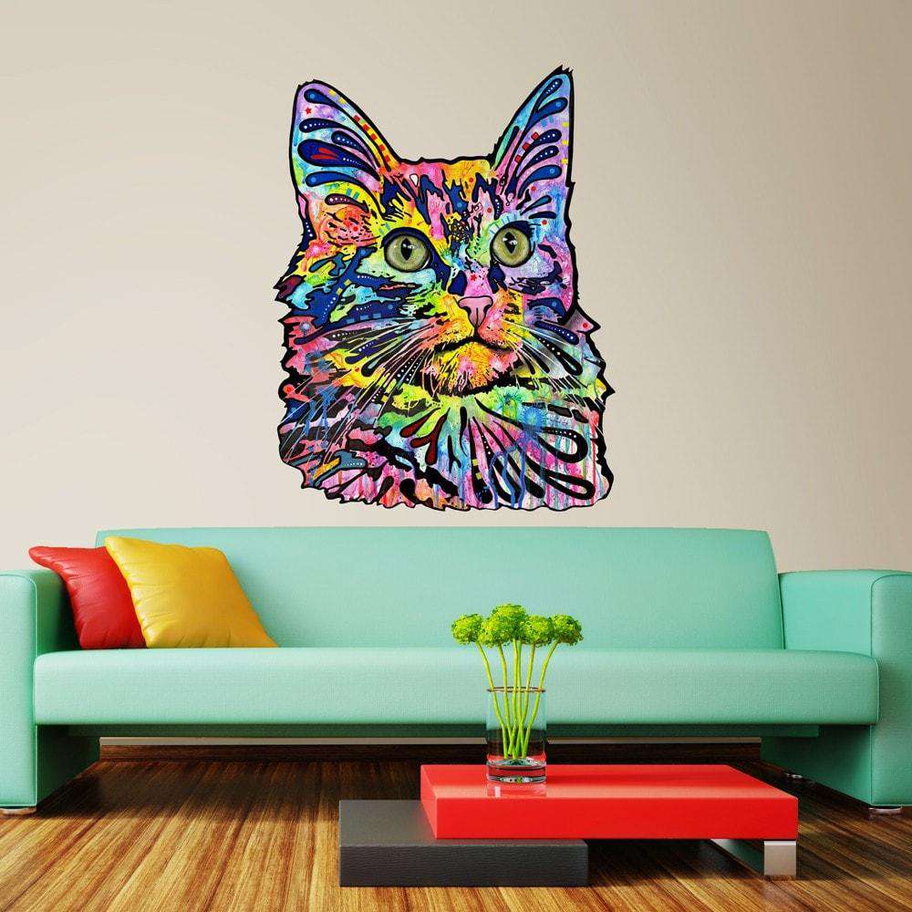 Angora Cat Wall Sticker Cut Out - Animal Pop Art by Dean Russo