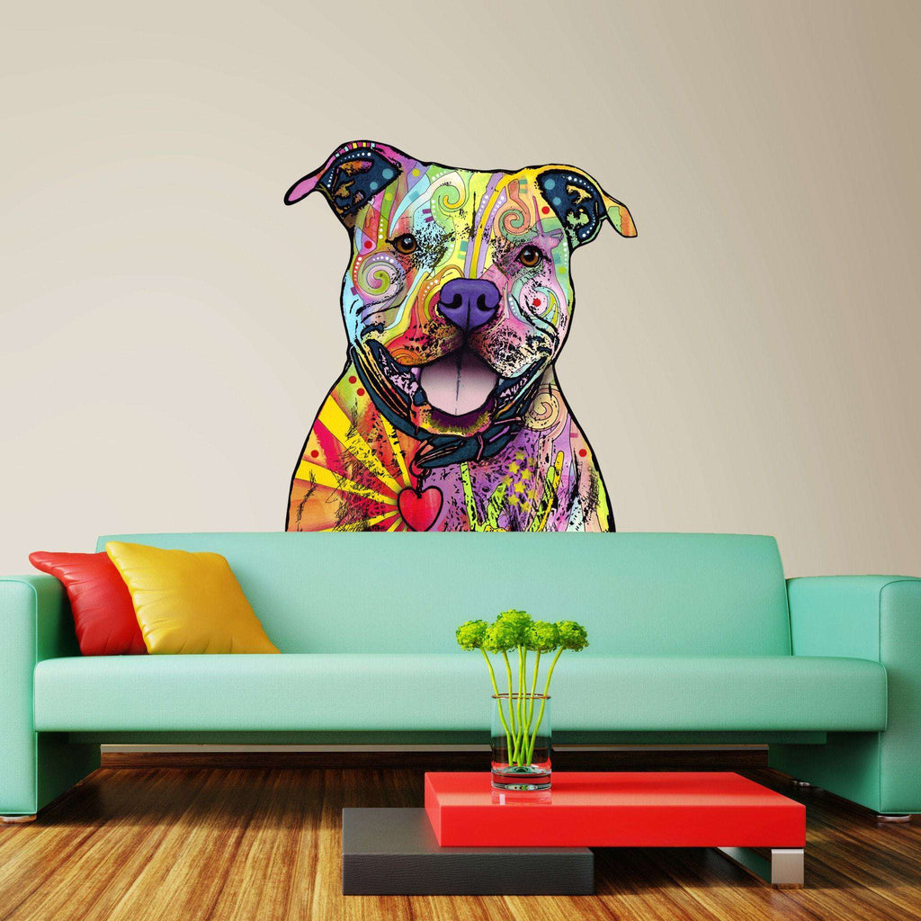 Beware of Pit Bulls Wall Sticker Cut Out - Animal Pop Art by Dean Russo