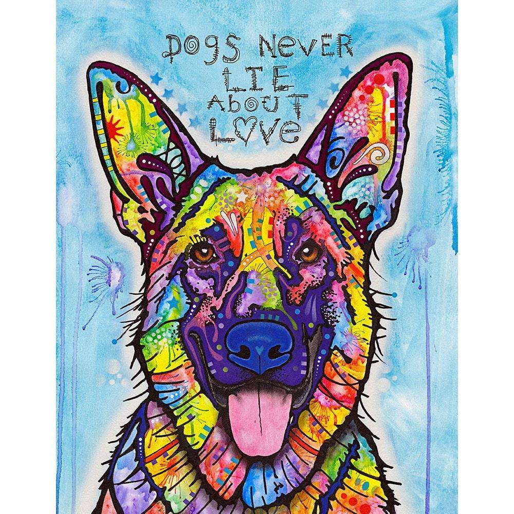 Dogs Never Lie German Shepherd Wall Sticker Decal - Animal Pop Art by Dean Russo