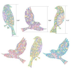 Pastel Bird Decals - Set of 6 Peel & Stick Floral Bird Stickers