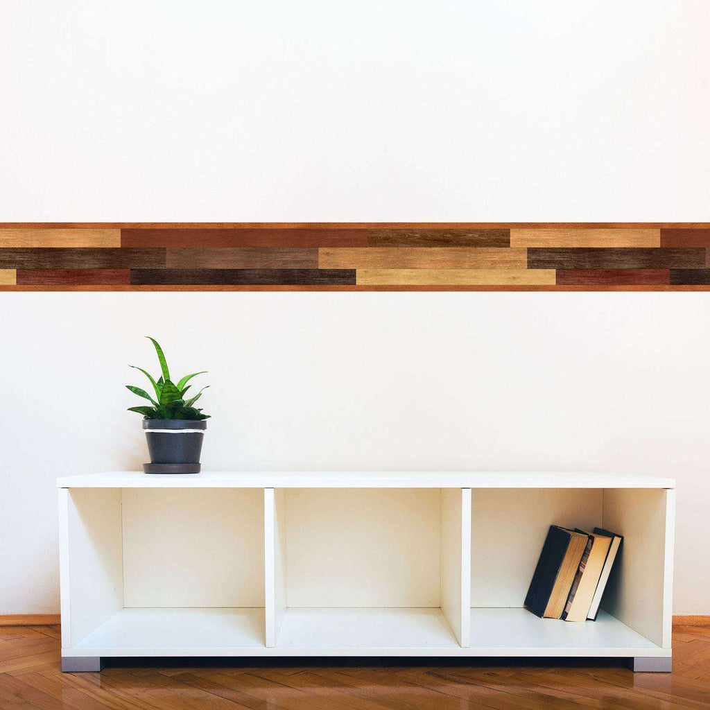 Multi-Toned Wood Stripe Wall Decal