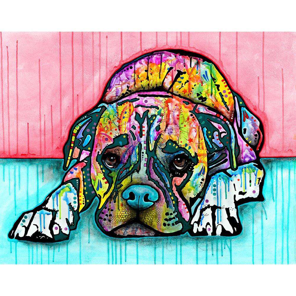 Lying Boxer Dog Wall Sticker Decal by Dean Russo