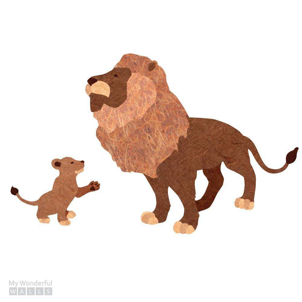 Lion and Cub Sticker Decal Set
