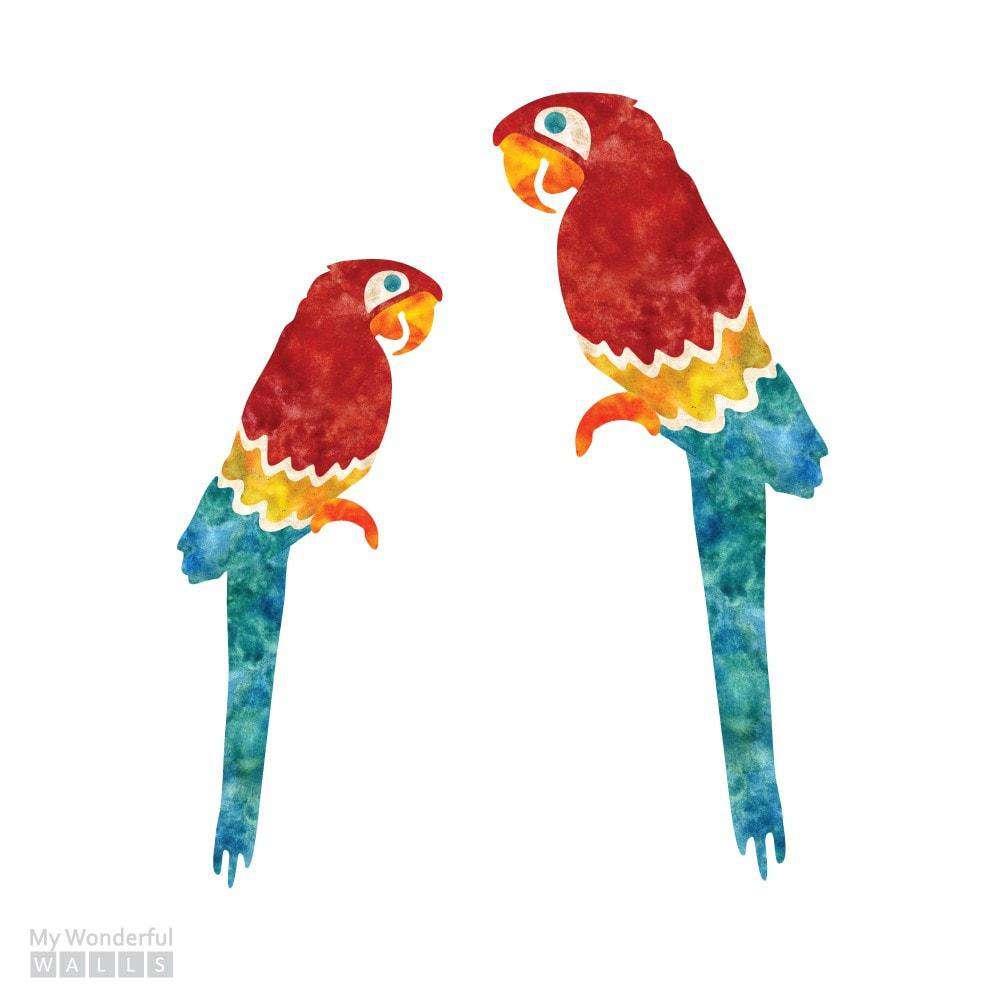 Macaw Stickers - Set of 2 Jungle Bird Decals