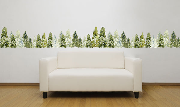 pine tree wall border