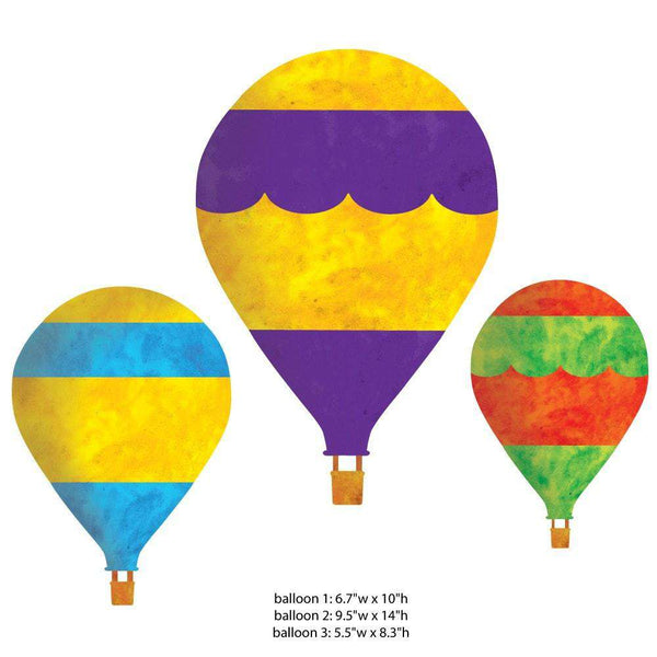 Set of 3 Hot Air Balloon Wall Sticker Decals