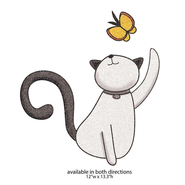 Cat and Butterfly Wall Sticker Decal