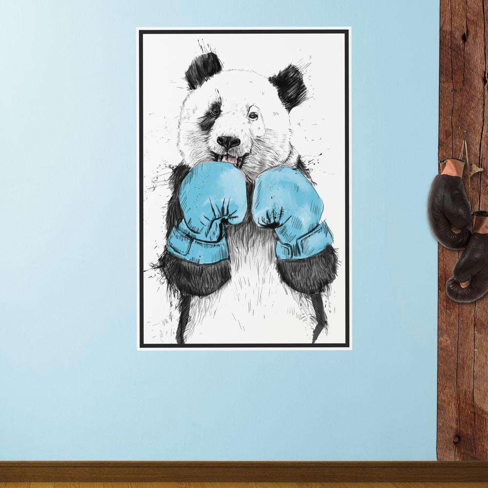 Boxing Panda Bear Wall Decal - The Winner by Balázs Solti