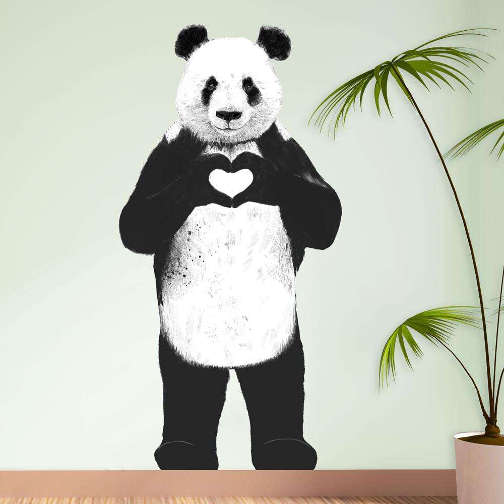 Standing Panda Bear Sticker Cut Out - All You Need Is Love by Balázs Solti