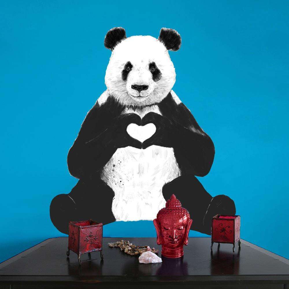 Sitting Panda Decal Cut Out - All You Need Is Love by Balázs Solti