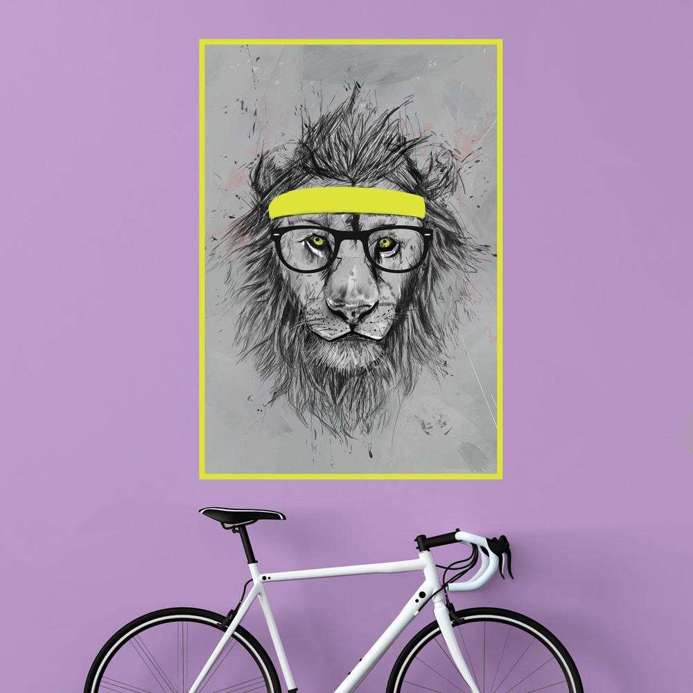 Hipster Lion Wall Decal Sticker by Balázs Solti