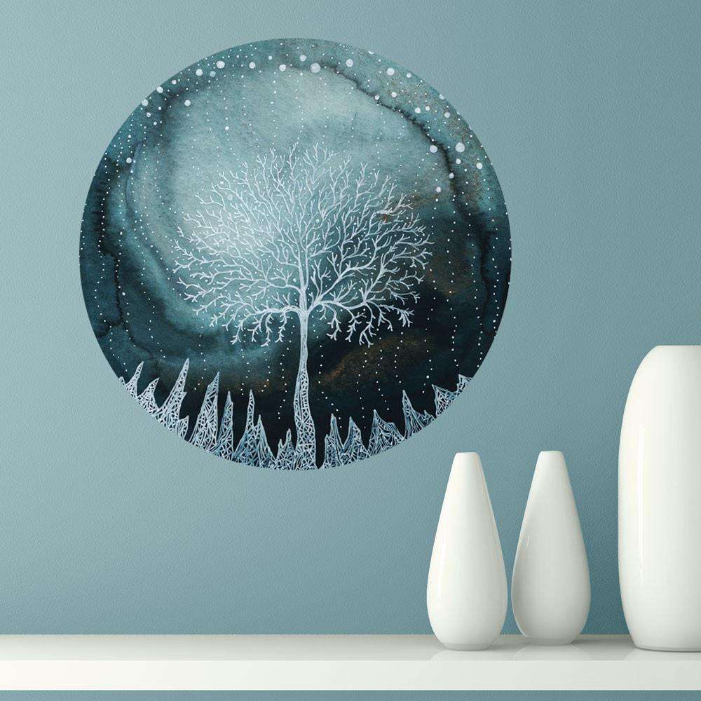 Indigo Ice Forest Wall Sticker - Nature Art by Elise Mahan