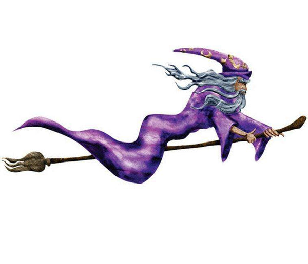 flying wizard wall sticker