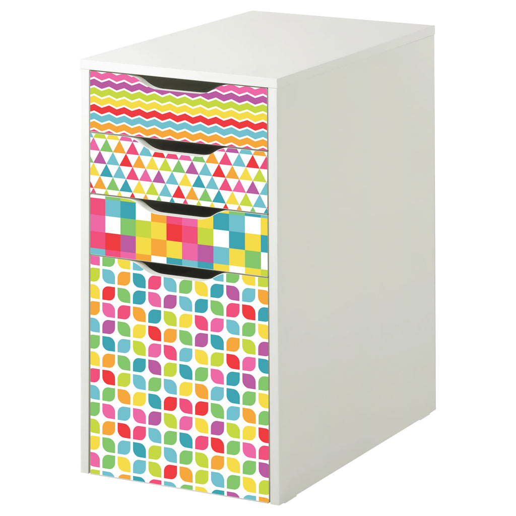 Decorative Rainbow Pattern Decals for IKEA Alex Furniture