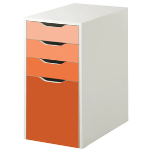 Orange Ombre Pattern Decal Set for IKEA Alex Drawer Unit