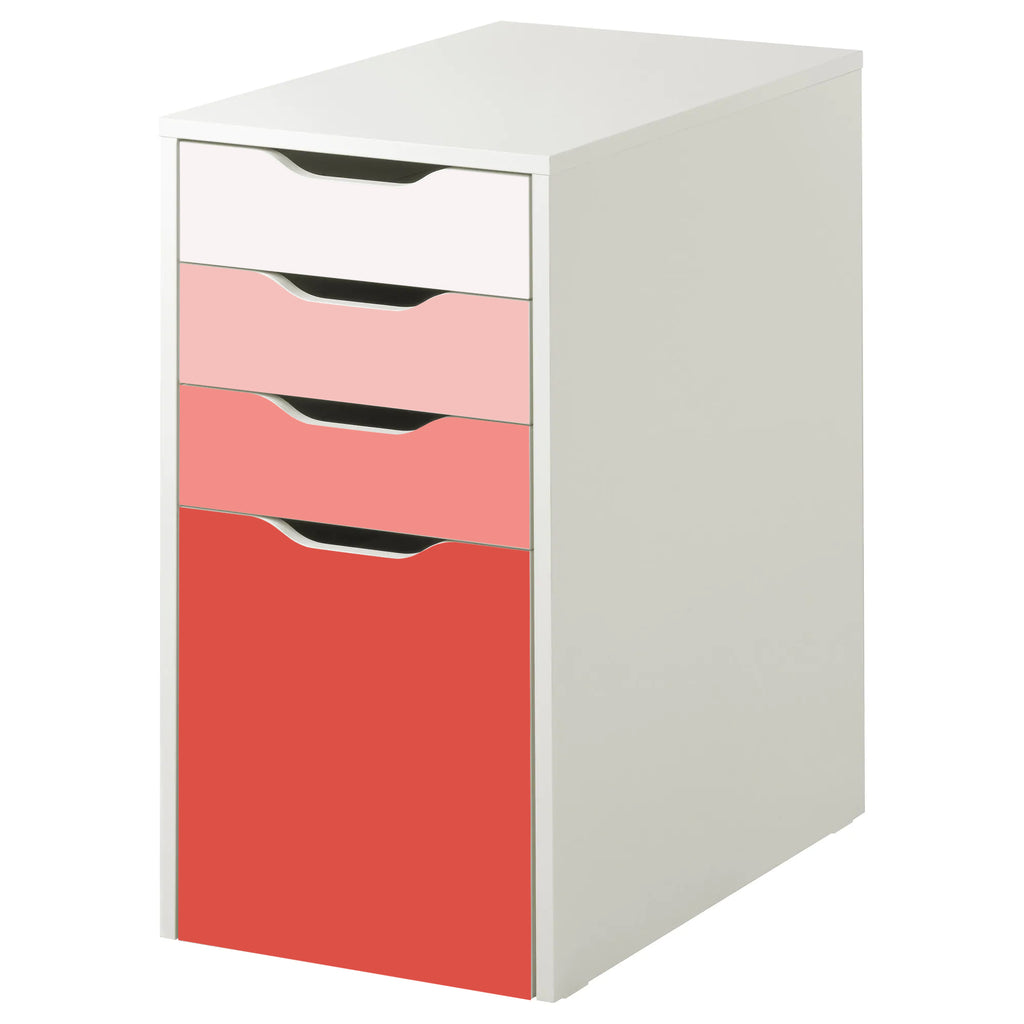 Peachy Pink Ombre Pattern Decal Set for IKEA Alex Drawer Unit