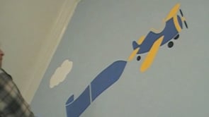 Transportation Fascination Wall Mural Stencil Kit - Trains, Planes, Cars for Boys Room