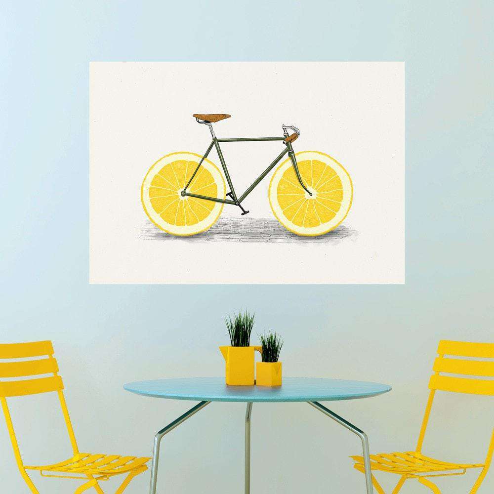 Lemon Bicycle Wall Sticker Decal – Zest by Florent Bodart