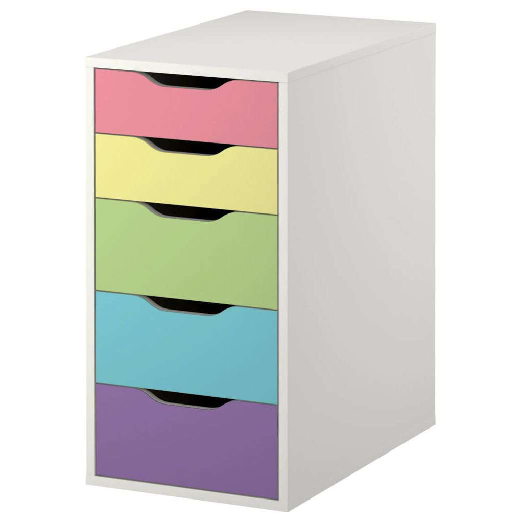 Pastel Rainbow Stripe Decal Set for IKEA Alex Drawer Unit