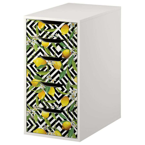 Lemon Pattern Decal Set for IKEA Alex 5 Drawer Unit